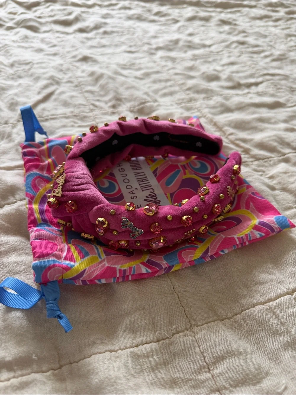 Lele Sadoughi Hot Pink Jeweled Women’s Headband